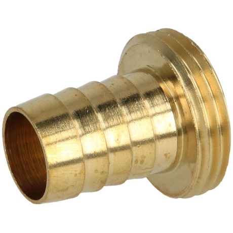 Brass hose tail flat-sealing male thread 1-piece 1" ETx3/4"