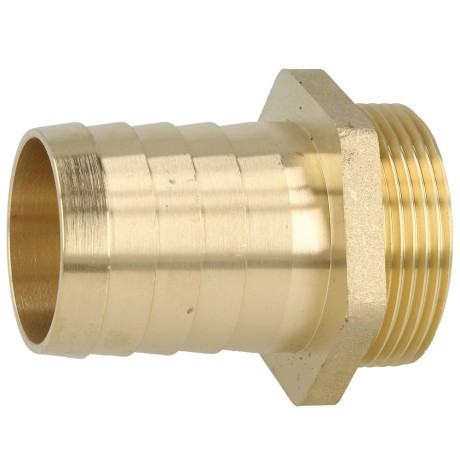 Brass hose connector with male thread and hexagonal collar 1 1/2" ET x 1 1/2"