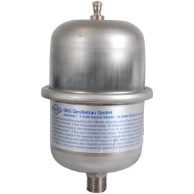 Diaphragm pressure vessel 1 litre, 1/2" ET, with...