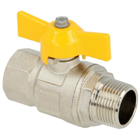 Gas ball valve 3/8" IT/ET with wing handle, according to DVGW