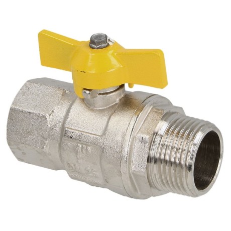 Gas ball valve 1" IT/ET with wing handle, according to DVGW