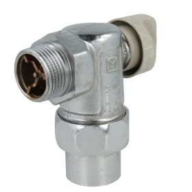 Gas connection ball valve 1, angle form, with safety...