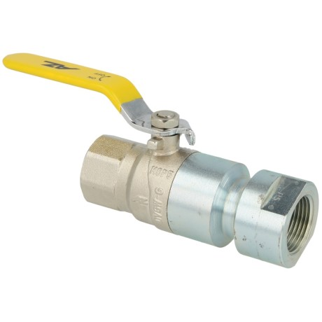 Ball valve, gas, 3/4", with heat-activated safety valve