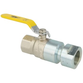 Ball valve, gas, 1" with heat-activated safety valve